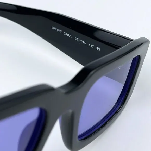 NEW Prada PR06YS 02Z01O Black Blue Rectangle Unisex Sunglasses - Picture 10 of 11